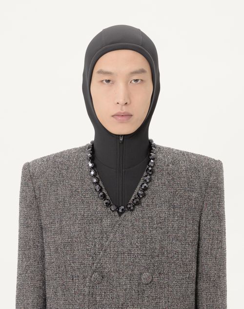Valentino - Veste Croisée Valentino En Laine Bouclée Mélangée - Gris - Homme - Manteaux Et Blazers