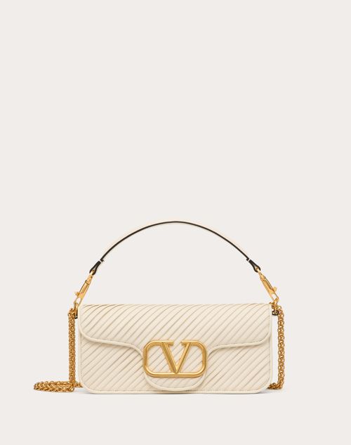 Valentino Garavani Garavani Locò Shoulder Bag In Pleated Nappa Woman Ivory Uni