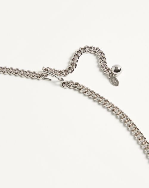 Valentino Garavani - Vlogo Signature Chain Belt With Crystals - Palladium/crystal - Woman - Belts