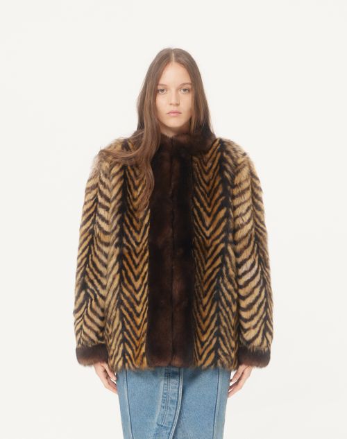 Valentino - Valentino Shearling Caban - Beige/brown - Woman - Coats And Outerwear