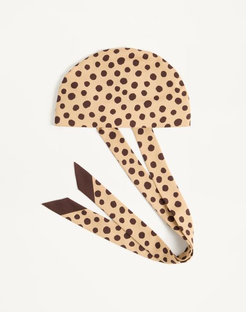 Valentino Garavani - Headband Pois Dalmata Plus De Pois In Cotone E Seta - Beige/chocolate - Donna - Accessori Tessili