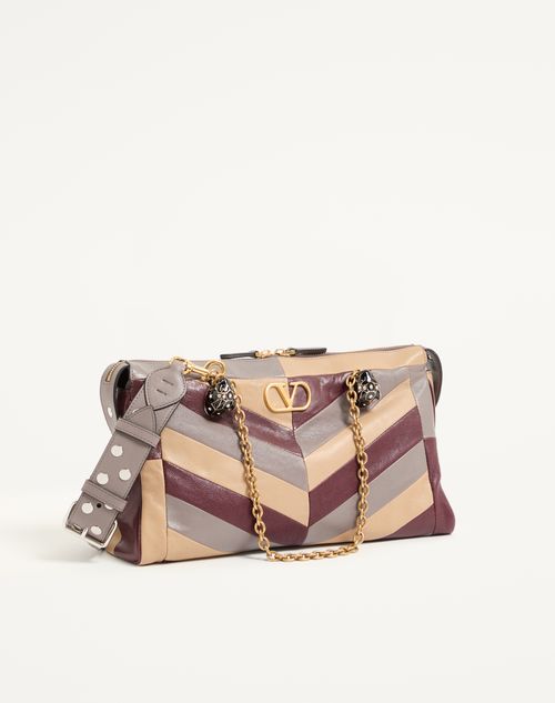 Valentino Garavani - Sac Moyen Porté Épaule Valentino Garavani Panthea En Cuir Nappa À Motif Chevrons - Multicolor - Femme - Sacs Porté Épaule