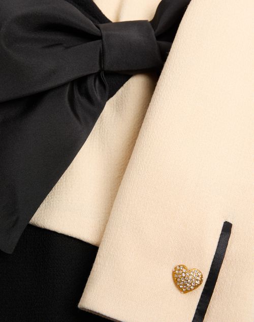 Valentino - Wool Crepe Midi Dress - Black/birch - Woman - Dresses