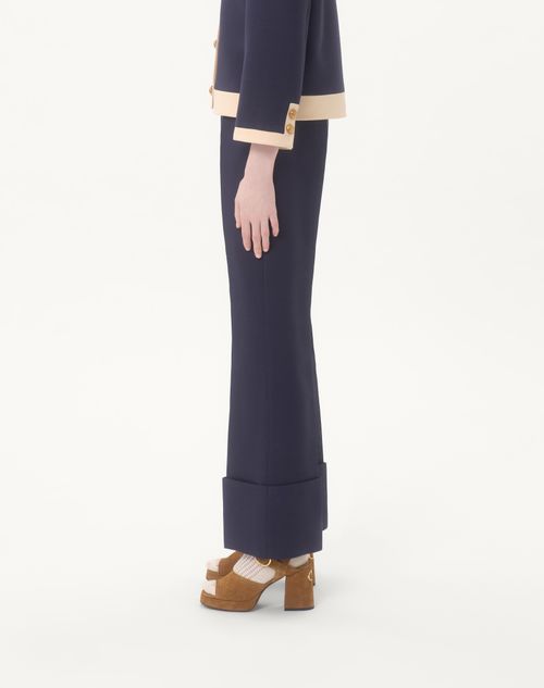 Valentino - Crepe Couture Pants - Blue - Woman - Pants And Shorts