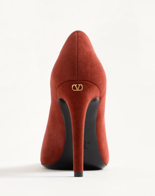 Valentino Garavani - Open Toe Révélé Suede Pumps 105mm - Rust - Woman - Pumps
