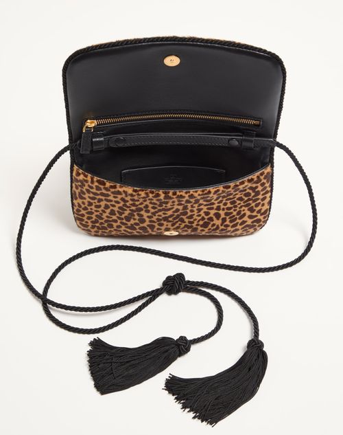 Valentino Garavani - Sans Fin Mini Schultertasche Aus Kalbsleder Mit Animal-print Und Pony-effekt. - Animalier - Frau - Pochetten
