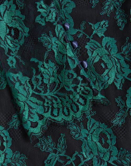 Valentino - Lace Top - Marine/emerald - Woman - Shirts & Tops