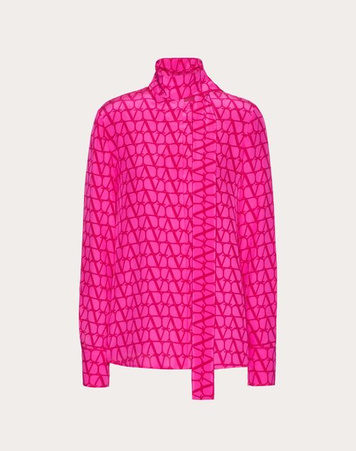 Valentino Toile Iconographe Crepe De Chine Blouse Woman Pink Pp 42 In Pink Pp