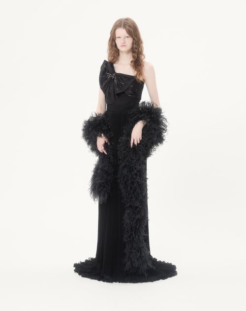 Valentino Garavani - Bufanda Valentino De Plumas De Avestruz Y Pavo - Negro - Mujer - Accesorios Suaves