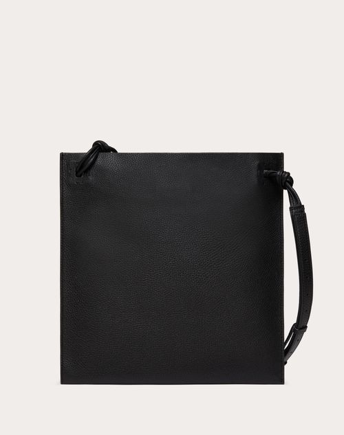 Valentino Garavani - Valentino Garavani Identity Leather Crossbody Bag - Black - Man - Shoulder Bags