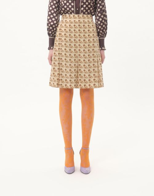 Valentino - Crepe De Chine Skirt With Petit Charles Print - Birch/multicolour - Woman - Skirts