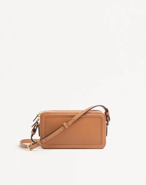 Valentino Garavani - Valentino Garavani Alltime Mini Shoulder Bag In Grainy Calfskin - Almond - Woman - Clutches