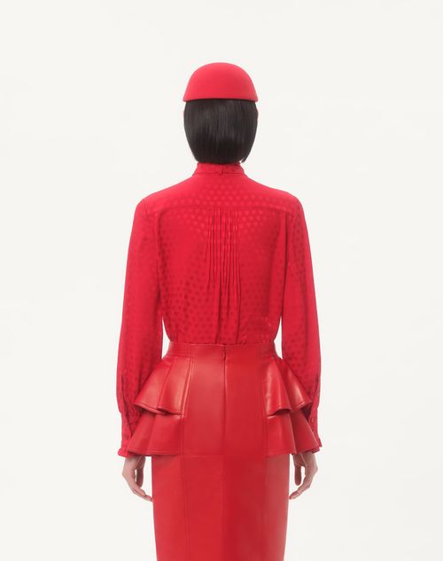 Valentino - Crepe De Chine Shirt With Cour De Coeur Print - Paris - Woman - Shirts And Tops