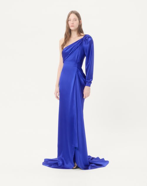 Valentino - Crepe Satin Gown - Cobalt - Woman - Gowns