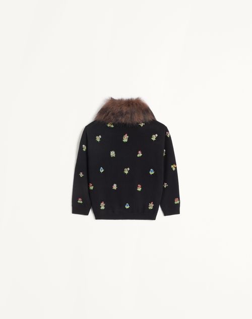 Valentino - Embroidered Cardigan - Black - Woman - Knitwear