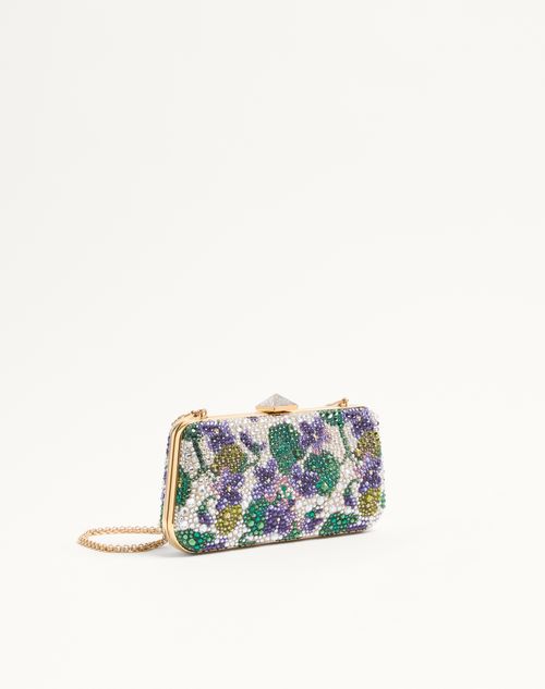 Valentino Garavani - Carry Secrets Minaudiere With Rhinestone Floral Motif - Multicolour/crystal - Woman - Clutches