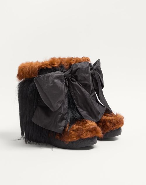Valentino Garavani - Snowish Fur Ankle Boot - Black - Woman - Boots