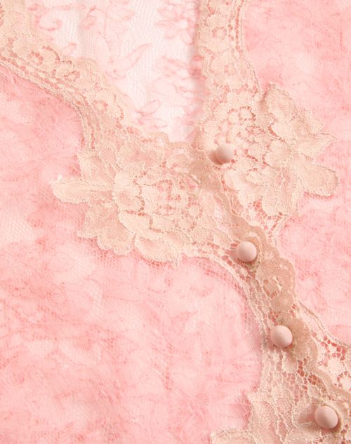 Valentino - Stretch Lace Cardigan - Pink - Woman - Shirts & Tops
