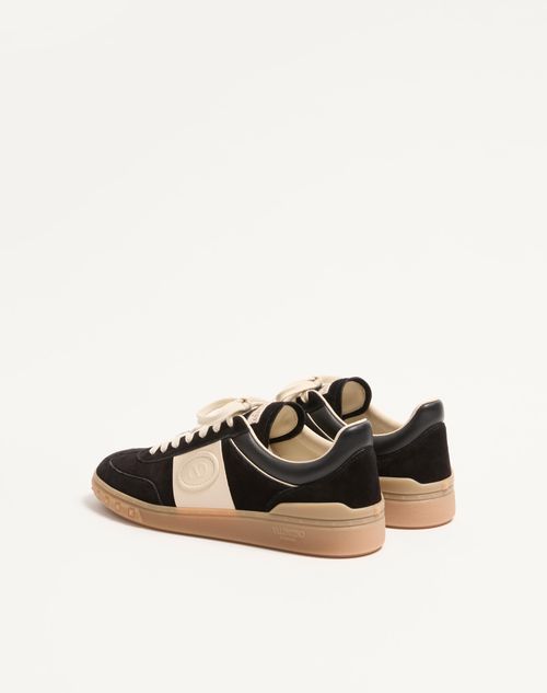 Valentino Garavani - Sneaker Low Top Upvillage In Crosta E Vitello Nappato - Nero - Uomo - Sneakers