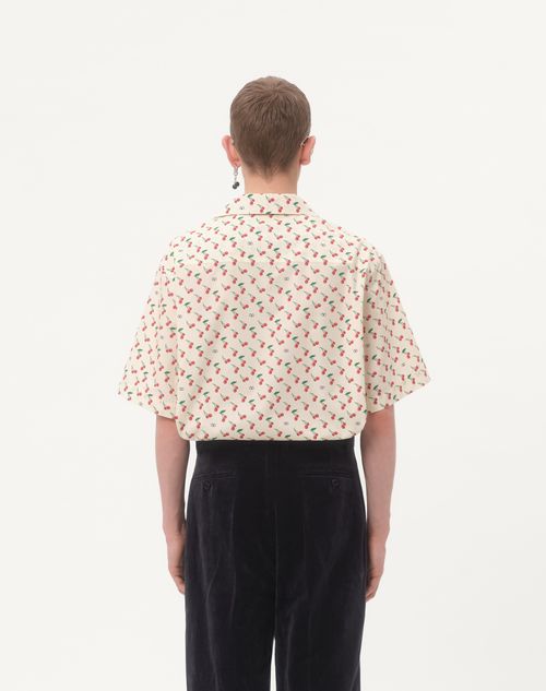 Valentino - Cotton Poplin Bowling Shirt With Cherryfic Print - Butter - Man - Shirts