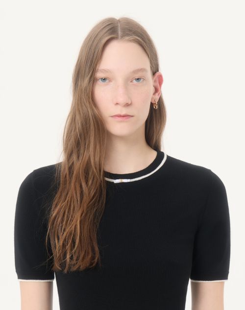 Valentino - Wool Jumper - Black/ivory - Woman - Knitwear