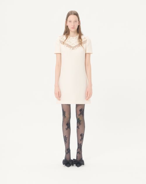 Valentino - Embroidered Crepe Couture Short Dress - Ivory - Woman - Dresses