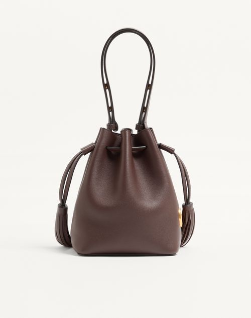 Valentino Garavani - Valentino Garavani Small So Seau Bucket Bag In Leather - Brown - Woman - Shoulder Bags
