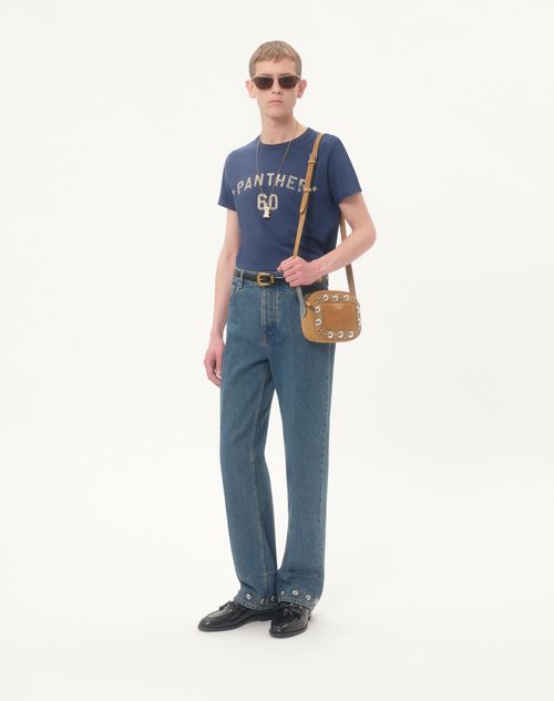 Valentino Garavani - Valentino Garavani Nellcôte Suede Shoulder Bag - Havana Beige - Man - Shoulder Bags