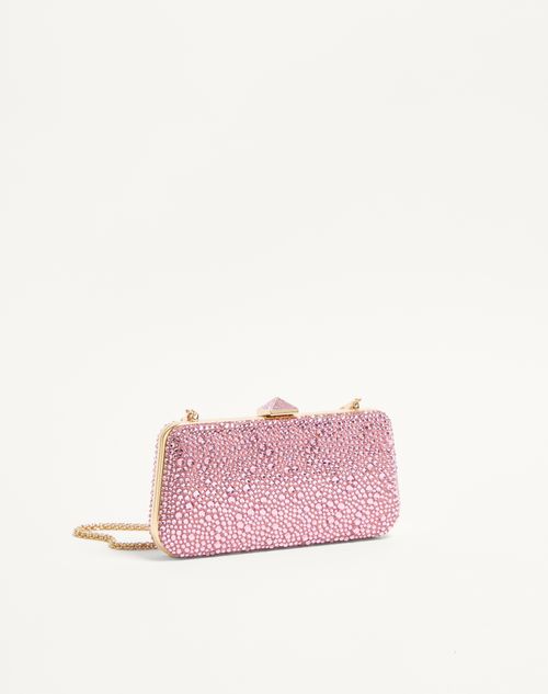 Valentino Garavani - Carry Secrets Rhinestone Minaudiere - Light Pink - Woman - Clutches