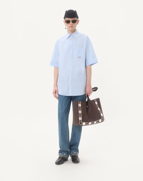Valentino Garavani - Valentino Garavani Nellcôte Suede Shopping Bag - Testa Di Moro - Man - Totes