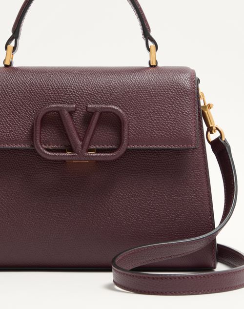 Valentino Garavani - Small Vsling Grainy Calfskin Handbag - Rubin - Woman - Top Handle Bags
