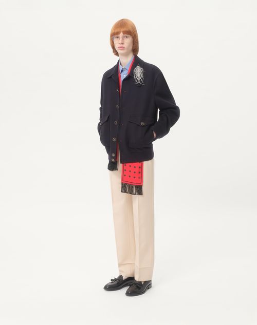 Valentino - Double Wool And Cashmere Bomber Jacket - Night - Man - Outerwear