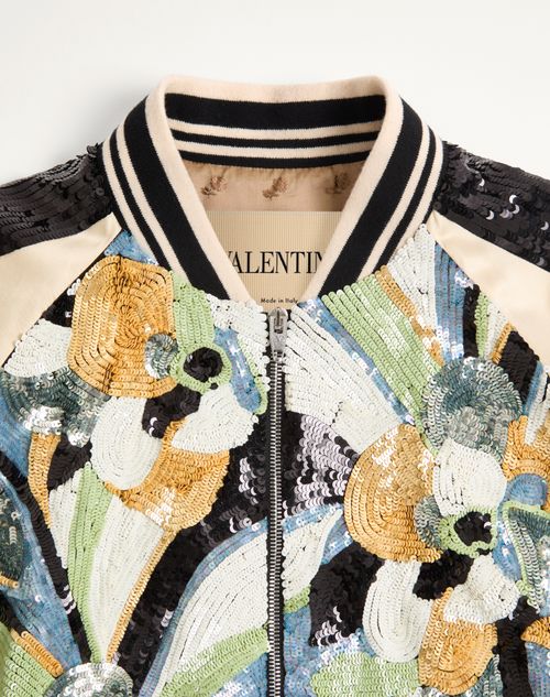 Valentino - Valentino Souvenir Silk Jacket With Embroidered Sequins - Multicolour - Man - Outerwear