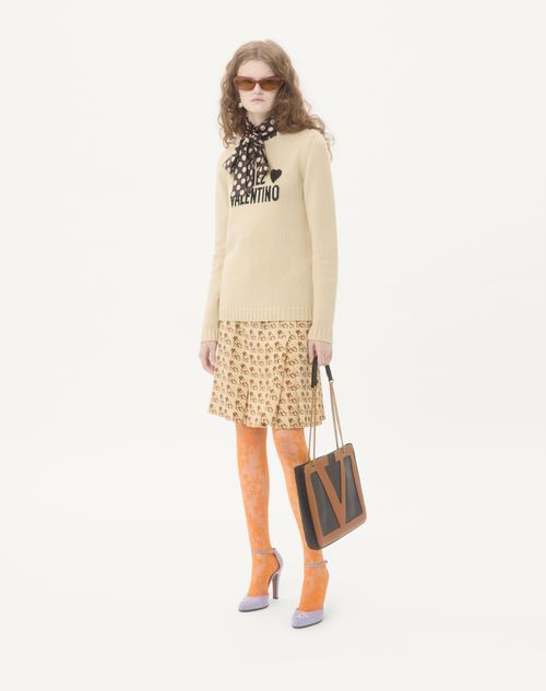 Valentino - Chez Valentino Sweater - Birch/black - Woman - Knitwear