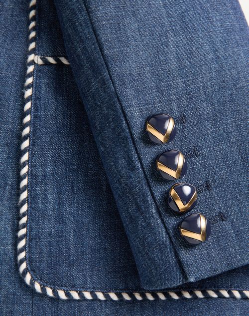 Valentino - Chambray Denim Jacket - Blue - Woman - Denim