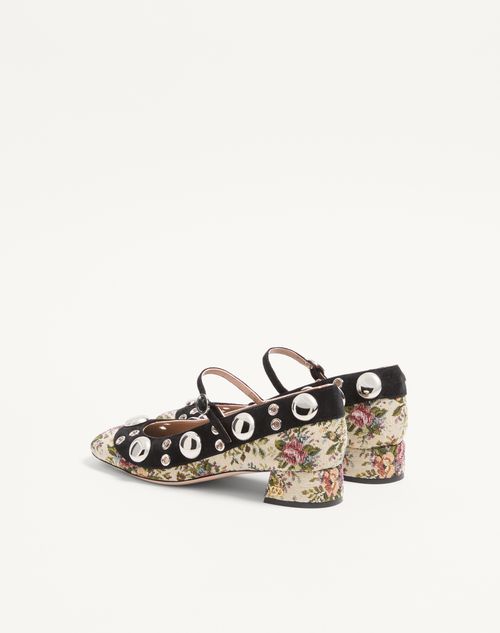 Valentino Garavani - Mary-jane Nellcôte Pumps In Papier Floral Jacquard Fabric 30mm - Multicolor - Woman - Ballerinas
