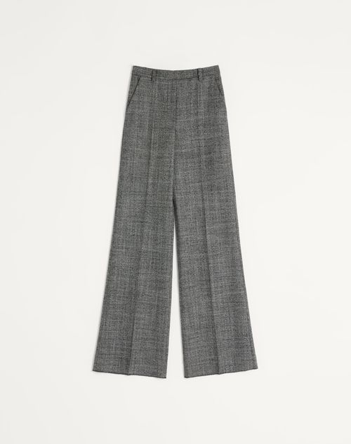 Valentino Wool Mouliné Trousers Woman White/ Black 38