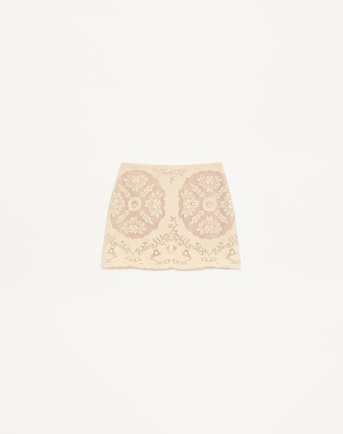 Valentino - Mini Mini In Floral Stamp Blanket - Ecru/silver - Woman - Skirts