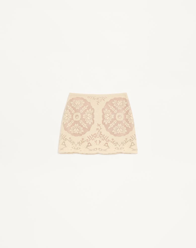 Valentino Women's Ecru/Silver Mini Mini In Floral Stamp Blanket Woman 46