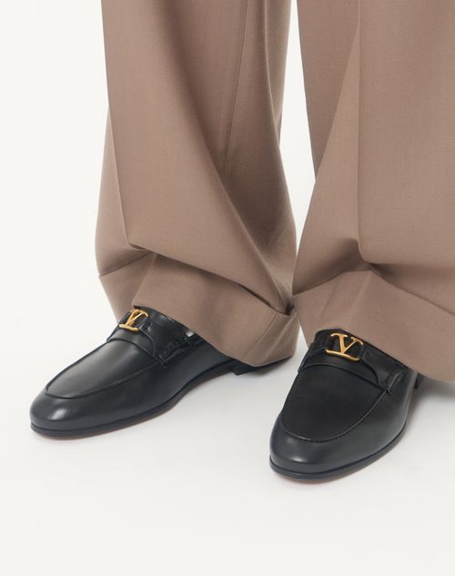 Valentino Garavani - Vlogo Signature Loafer Aus Nappaleder - Schwarz - Mann - Loafers Und Driver