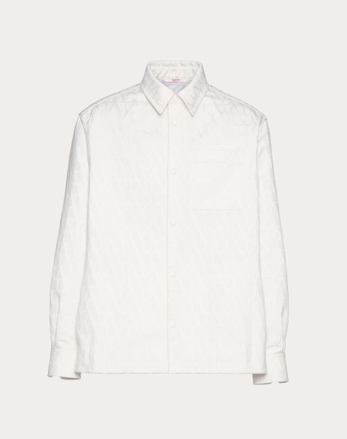 Valentino Toile Iconographe Pattern Cotton Canvas Overshirt In Ivory