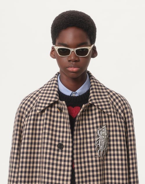 Valentino - Mohair Wool And Lurex Sweater With Heart Jacquard Pattern - Black/red - Man - Knitwear