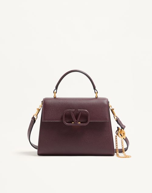 Valentino Garavani - Small Vsling Grainy Calfskin Handbag - Rubin - Woman - Top Handle Bags