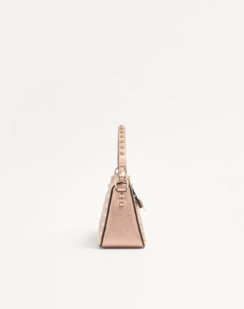 Valentino Garavani - Valentino Garavani Rockstud Small Crossbody Bag In Laminated Grainy Calfskin Leather - Rose Cannelle - Woman - Shoulder Bags