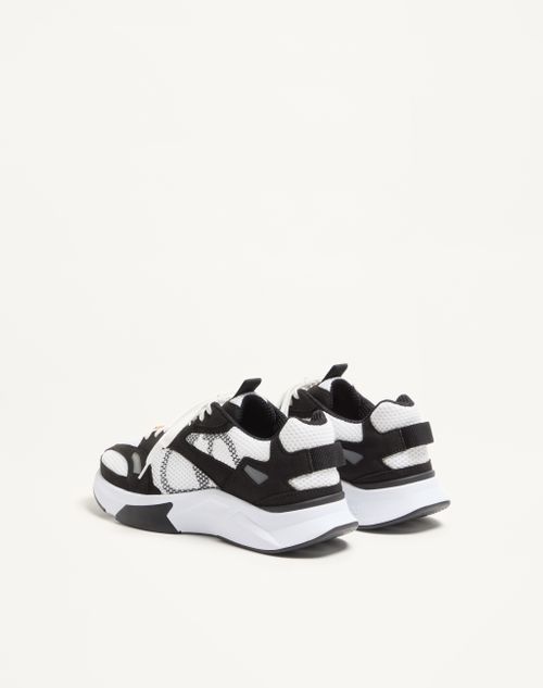 Valentino Garavani - Demivee Trainer In Mesh Fabric With Suede Inserts - Black/gray - Man - Sneakers