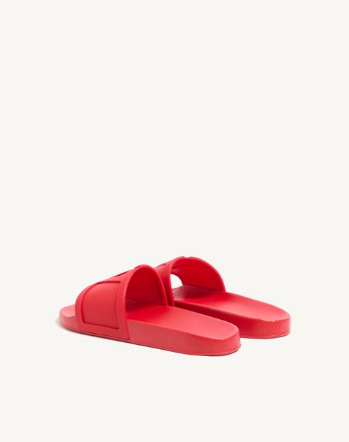 Valentino Garavani - Coolside Rubber Slide Sandal - Coral - Man - Sandals