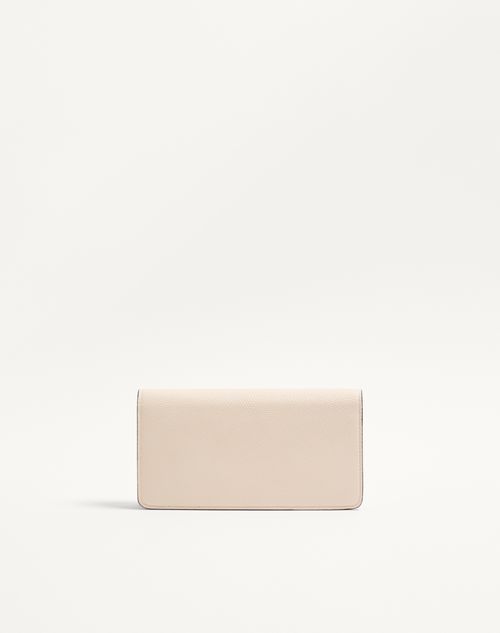 Valentino Garavani - Vlogo Signature Grainy Calfskin Wallet With Chain - Light Ivory - Woman - Clutches