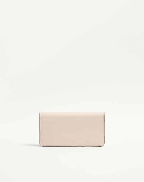 Valentino Garavani - Vlogo Signature Grainy Calfskin Wallet With Chain - Light Ivory - Woman - Wallets And Small Leather Goods