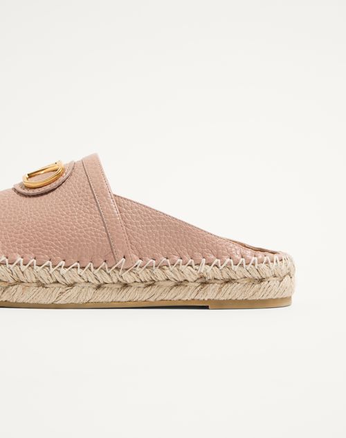 Valentino Garavani - Vlogo Signature Mule In Grainy Calfskin 25mm - Rose Cannelle - Woman - Espadrilles And Wedges