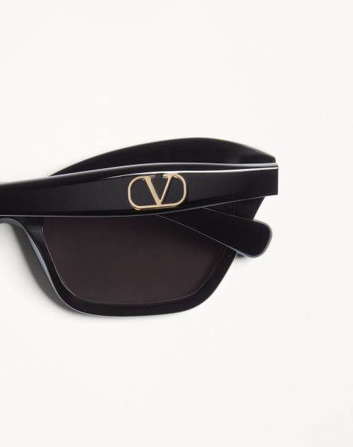 Valentino - Cat-eye Acetate Eyewear - Black/gray - Woman - Eyewear